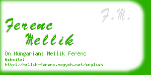 ferenc mellik business card